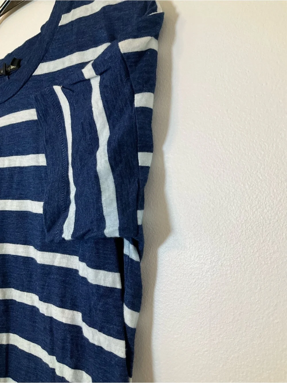 Rag & Bone Jean Striped Crop Tee XS Blue White Short Sleeve